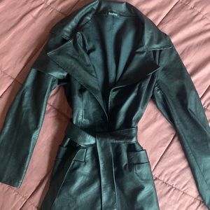 Boohoo faux leather tie jacket